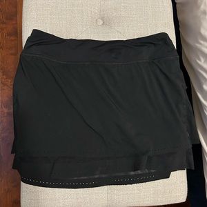 Athleta Black Layered Tennis Skirt with Back Pocket